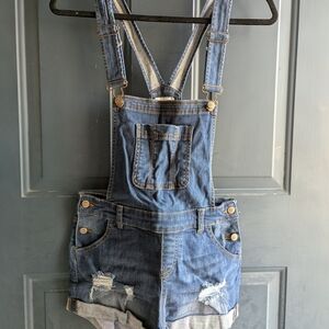 Wax Jean Blue Denim Women’s Jean Short Overalls